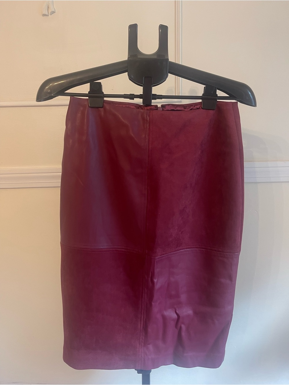 Ivanka Trump Wine Faux Leather Pencil Skirt